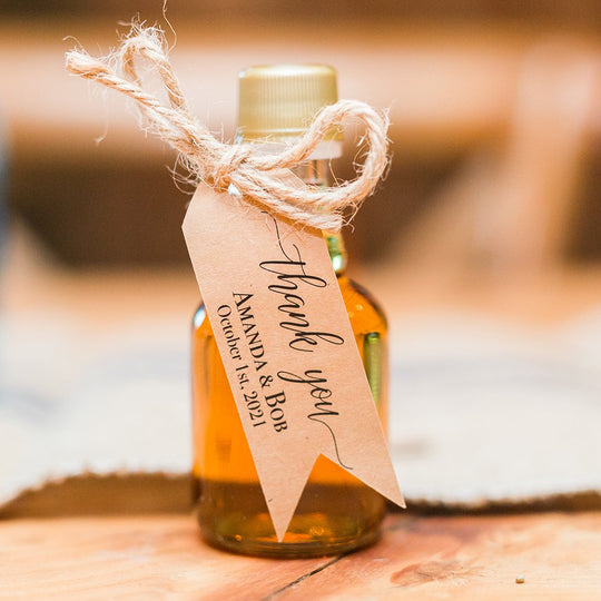 Our gallone wedding favor. Click the image link to learn about Bob & Amanda's country themed wedding.