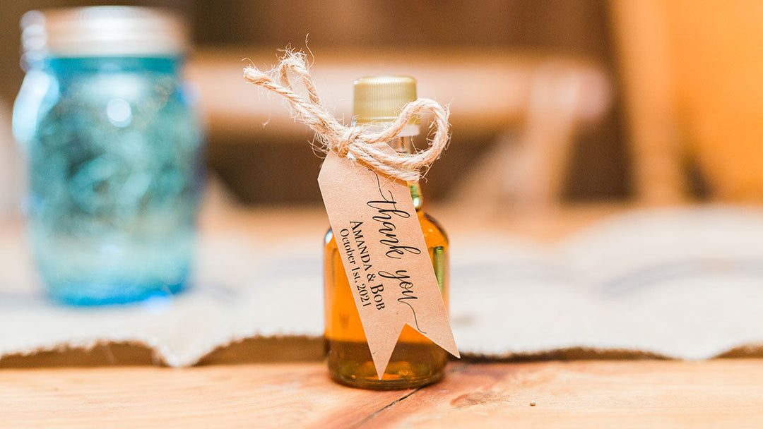 Bob & Amanda's maple syrup favor thatthey used at their wedding reception.
