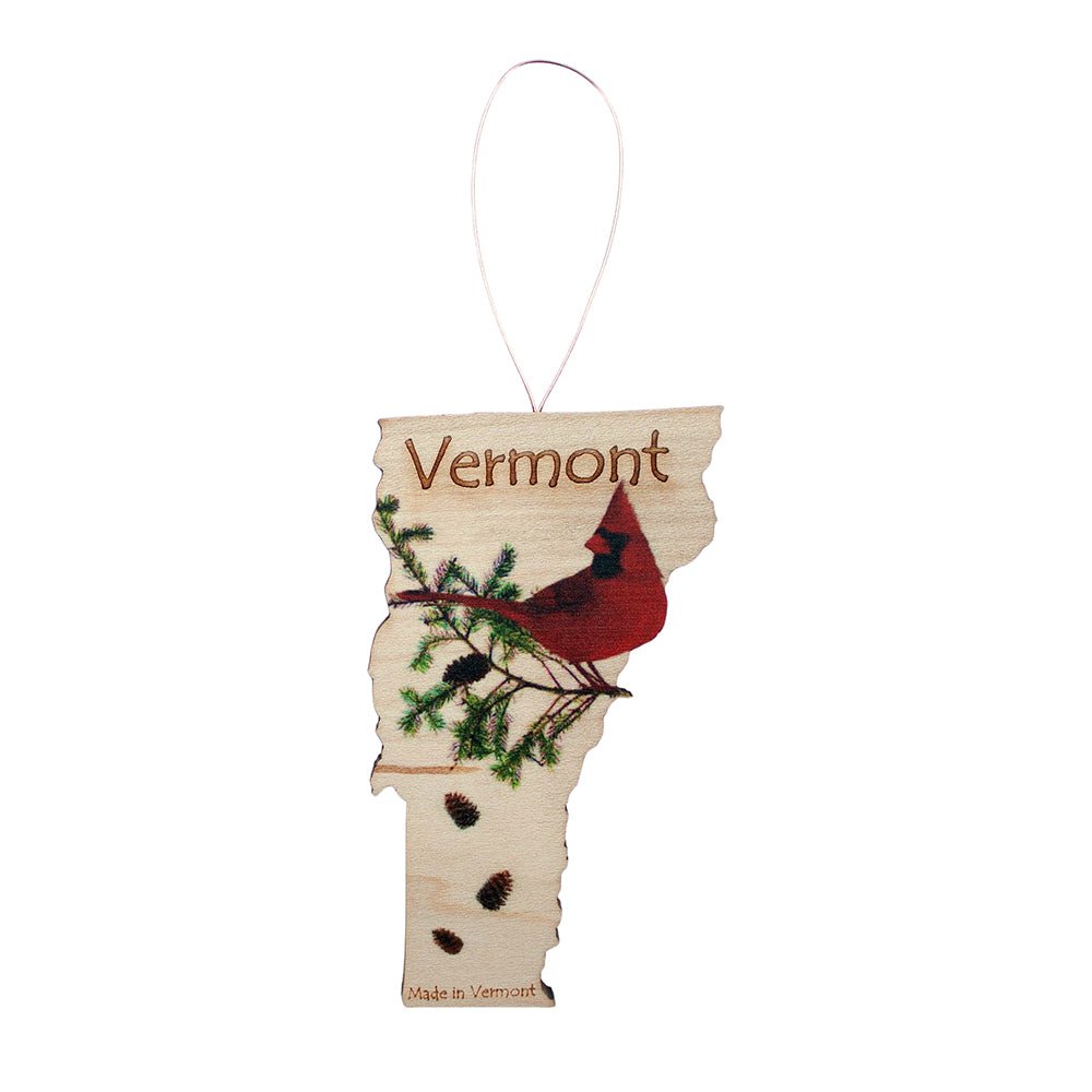 Cardinal Holiday Wooden Ornament