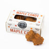 Dark robust maple candy in a quarter pound box.