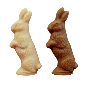 Maple candy Easter bunnies in two flavors of maple.