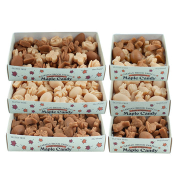 Half pound and pound boxes of a variety of spring shapes for Easter gifting.
