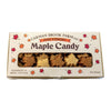 Mixed flavors of maple candy in a one pound box.