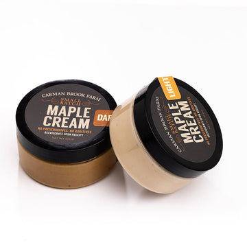 Maple cream in two flavors, light and dark