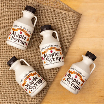 This four month food club subscription is one of each grade of maple syrup.