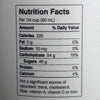 Nutrition facts for maple syrup.
