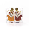 1.7 oz. set of split maple leaf bottles in two grades, amber rich and dark robust taste maple syrup.