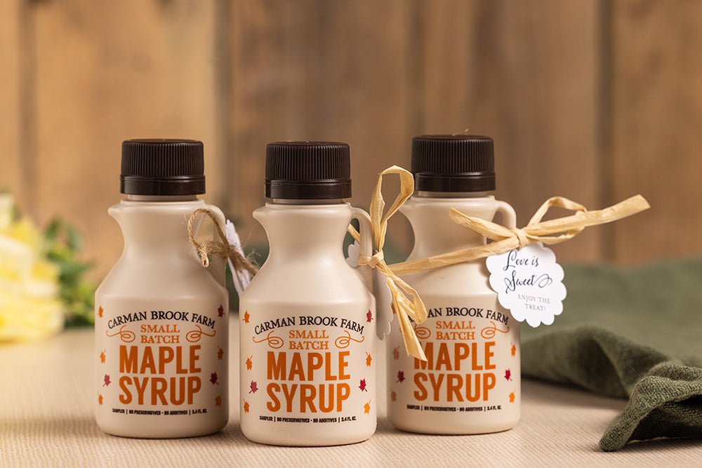 Vermont Maple Syrup Favor Sampler – 3.29 oz Bottles – Carman Brook
