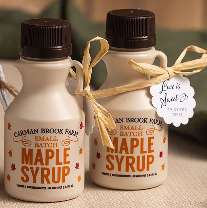 Rustic and woodsy, our sampler bottle will fit nicely with your fall or rustic theme.