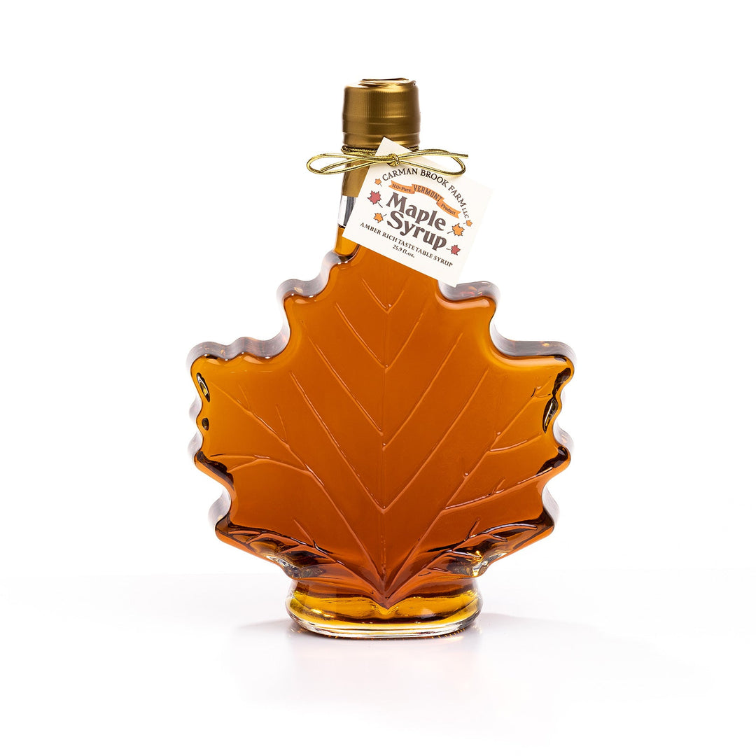 XX-Large Vermont maple syrup leaf bottle showcasing detailed leaf venation.
