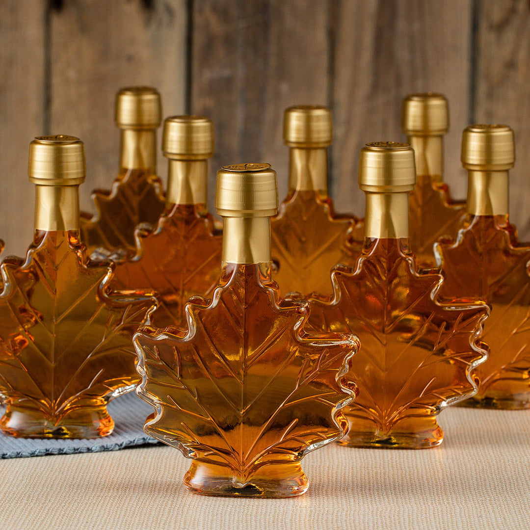 3.29 oz maple syrup leaf bottles grouped wedding favors no engraving.